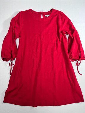Free Assembly Red Swing Shift Dress XXL Tie Sleeve Cotton Blend Plus Size
